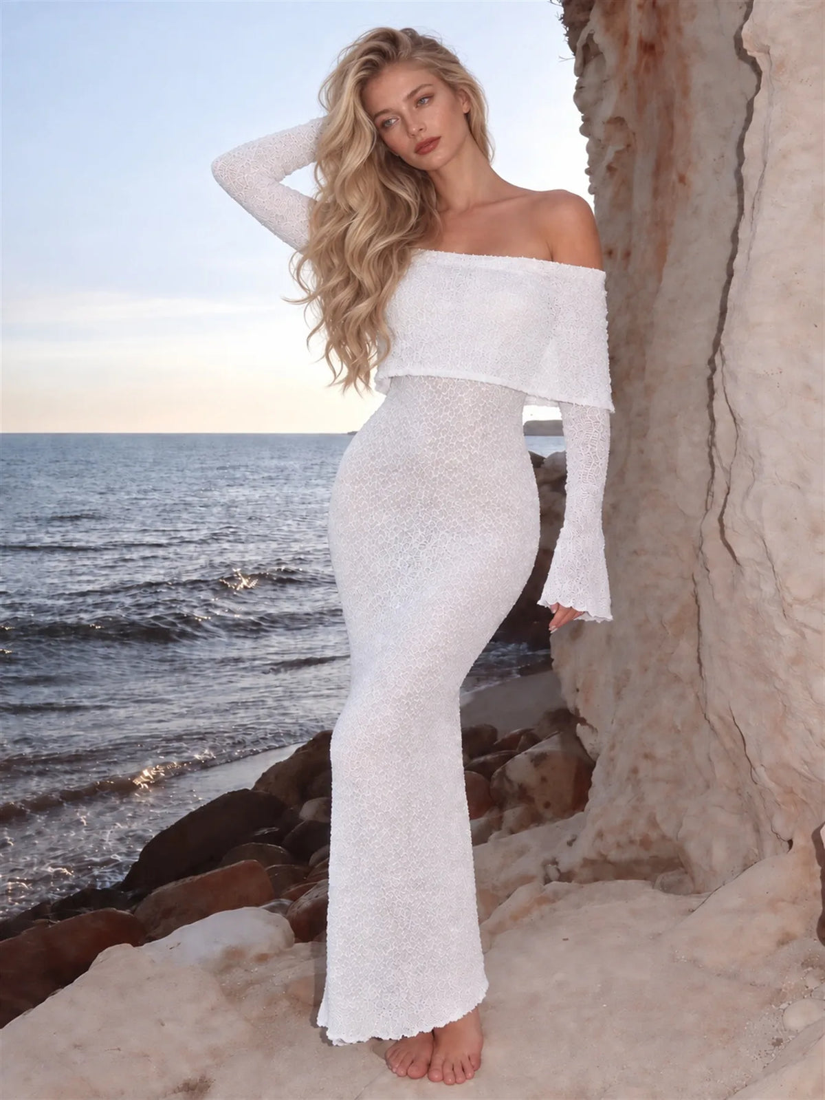 DayGala Long-Sleeve Midi Dress – Cozy Everyday Elegance